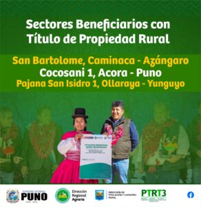 Sectores beneficiarios con título de propiedad rural