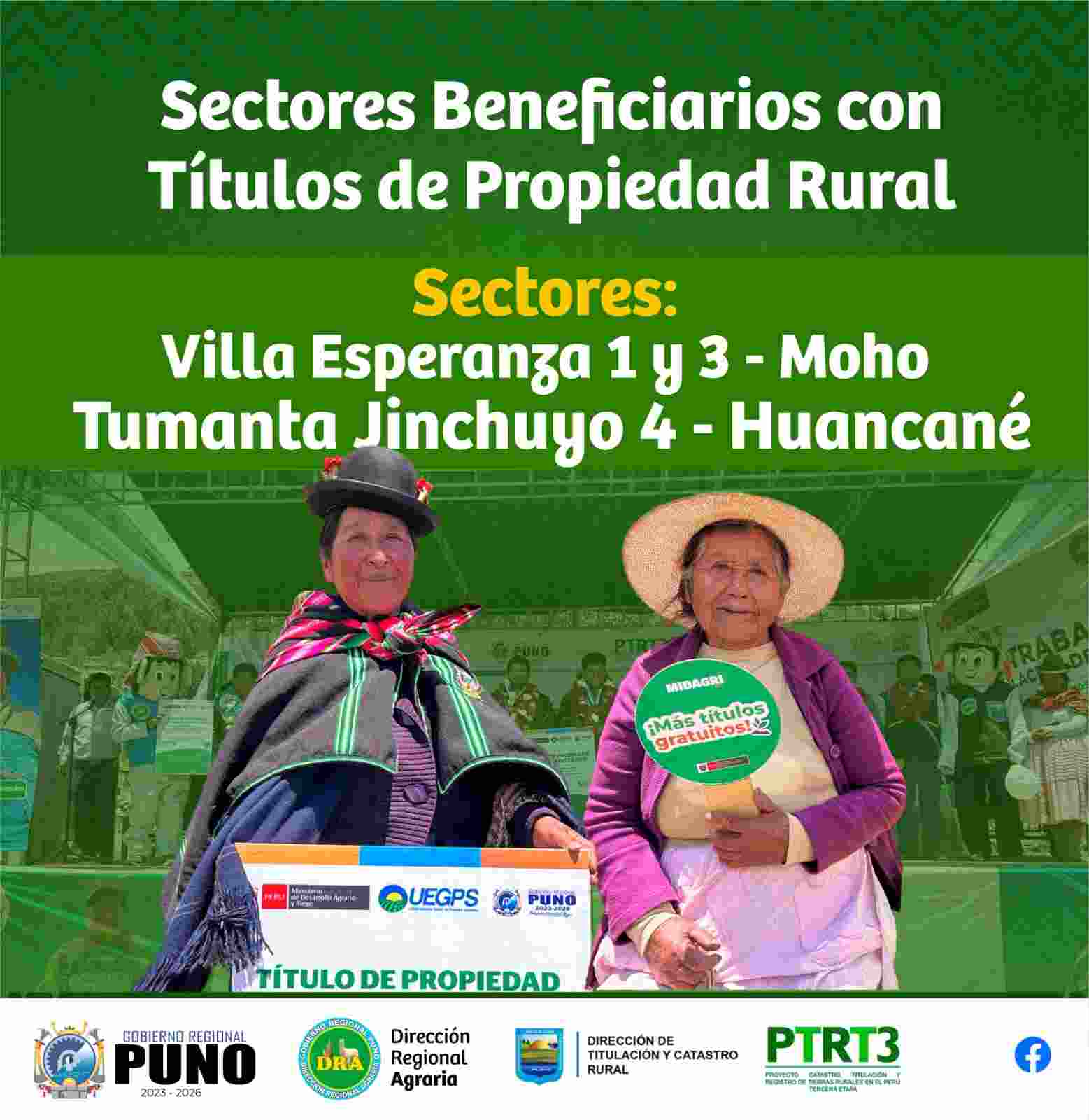 CONTINUAMOS CUMPLIENDO METAS CON LA TITULACION DE PREVIOS RURALES EN NUESTRA REGION